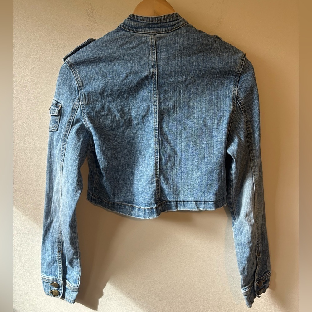 Angels Light Blue Cropped Jean Jacket - Picture 5 of 9
